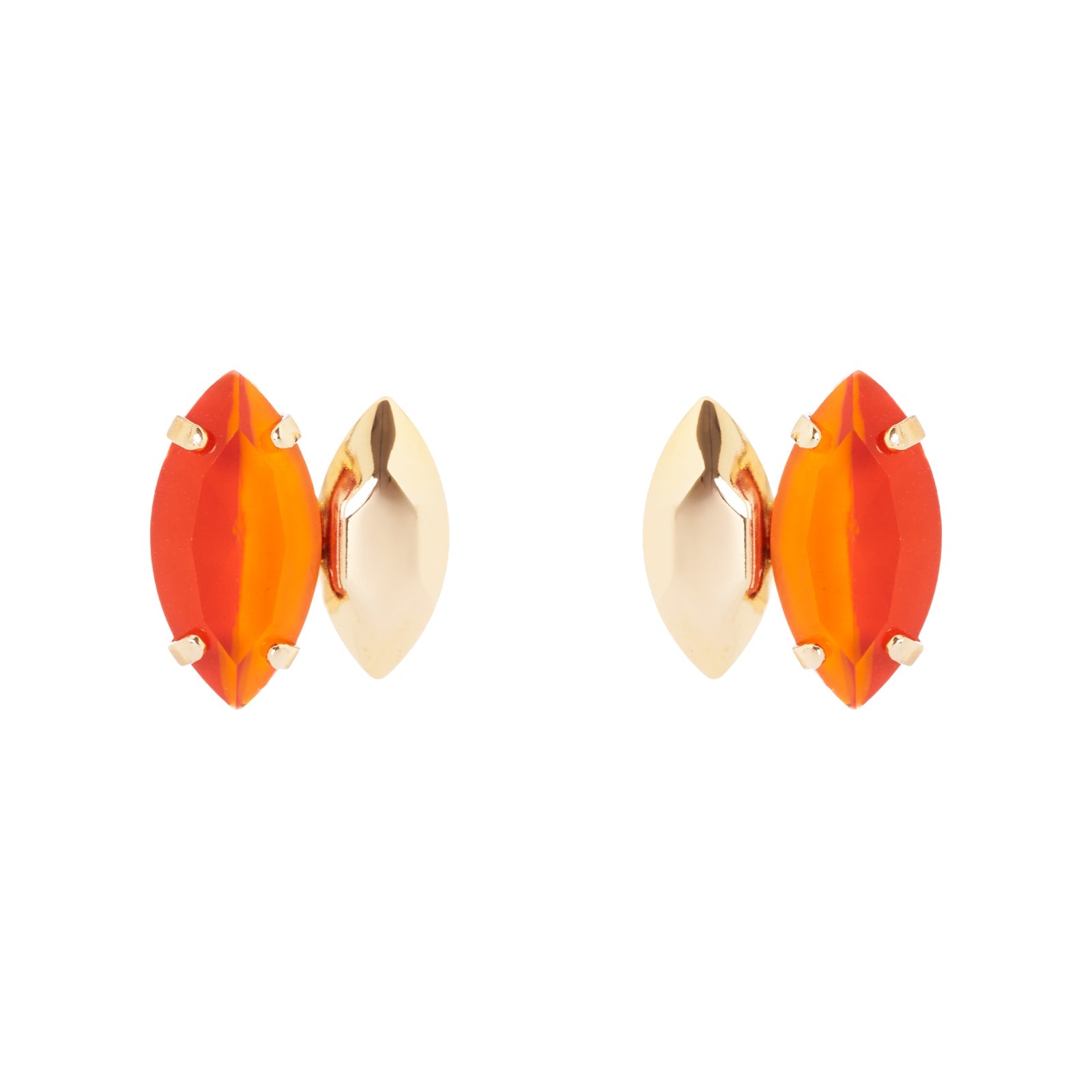 Piccoli orecchini a due navette Ribera - Arancio - Sodini Bijoux