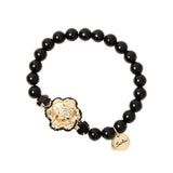 Bracciale elastico sfere fiore La Dame - Oro - Sodini Bijoux