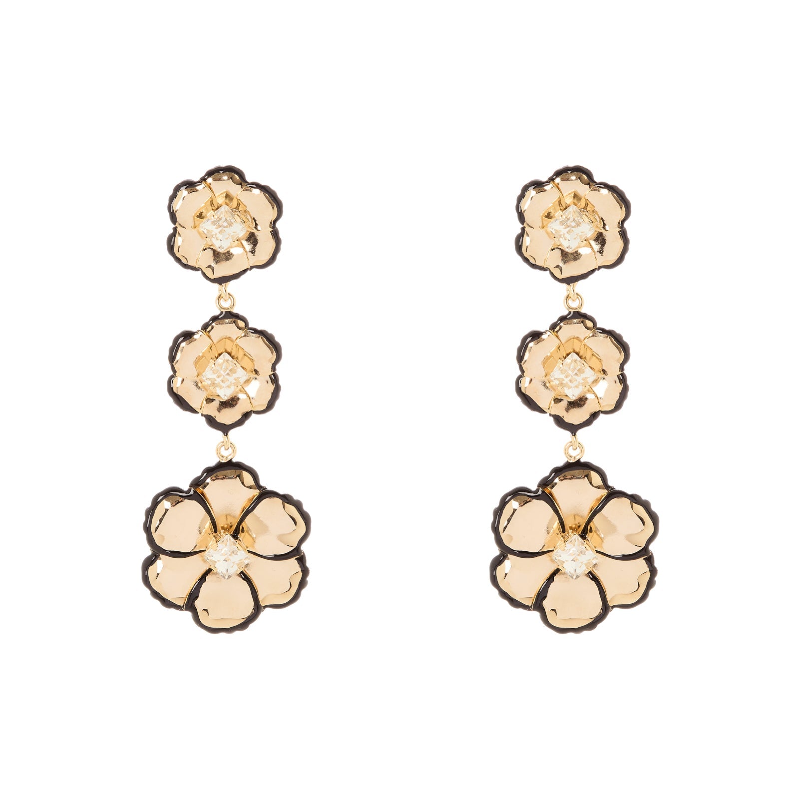 Orecchini tre fiori La Dame - Oro - Sodini Bijoux