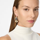 Orecchini cerchio due fiori La Dame - Oro - Sodini Bijoux
