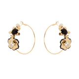 Orecchini cerchio due fiori La Dame - Oro - Sodini Bijoux