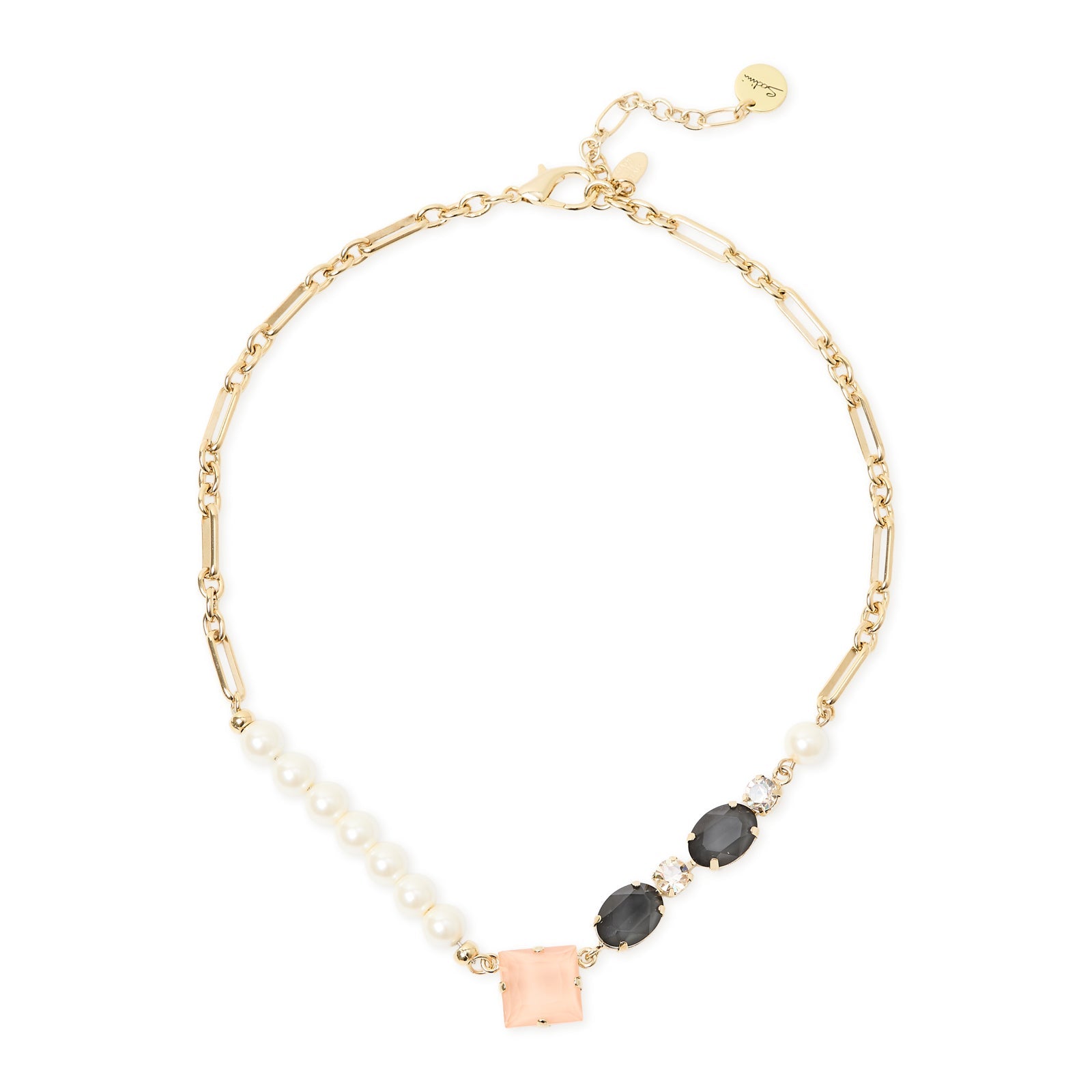 Collana corta catena perle cristallo Hera - Multicolor - Sodini Bijoux