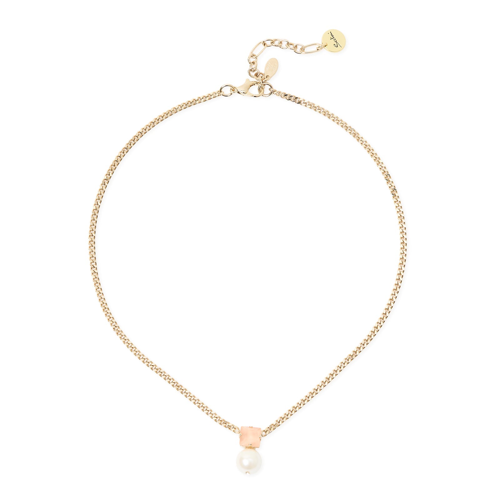 Girocollo groumette cristallo perla Hera - Rosa - Sodini Bijoux