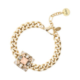 Bracciale groumette e charm quadrato Hera - Multicolor - Sodini Bijoux