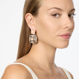 Orecchini cristallo e charm quadrato Hera - Multicolor - Sodini Bijoux