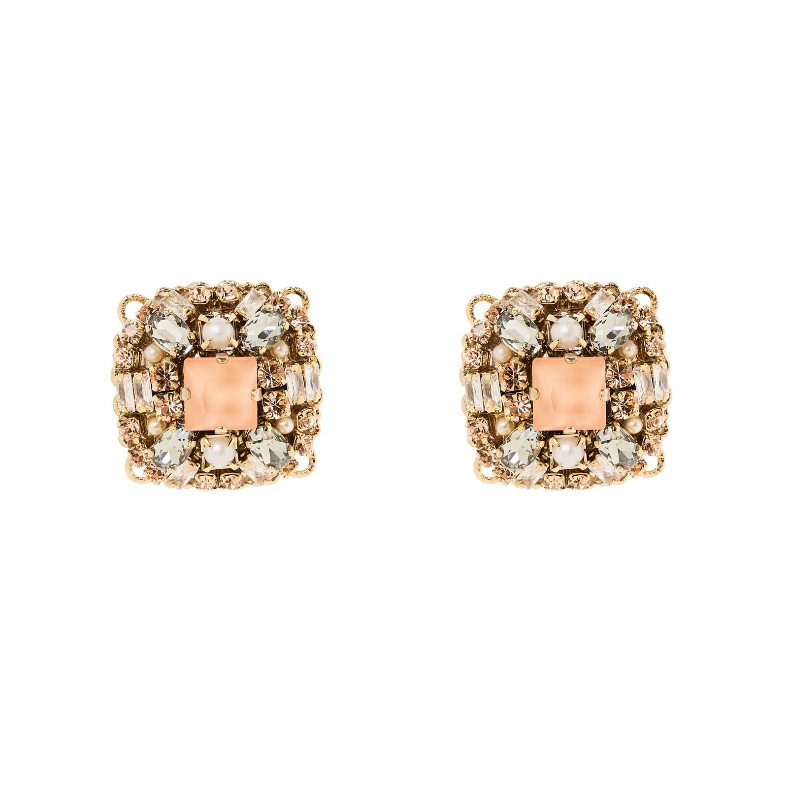 Orecchini piccolo charm quadrato Hera - Multicolor - Sodini Bijoux