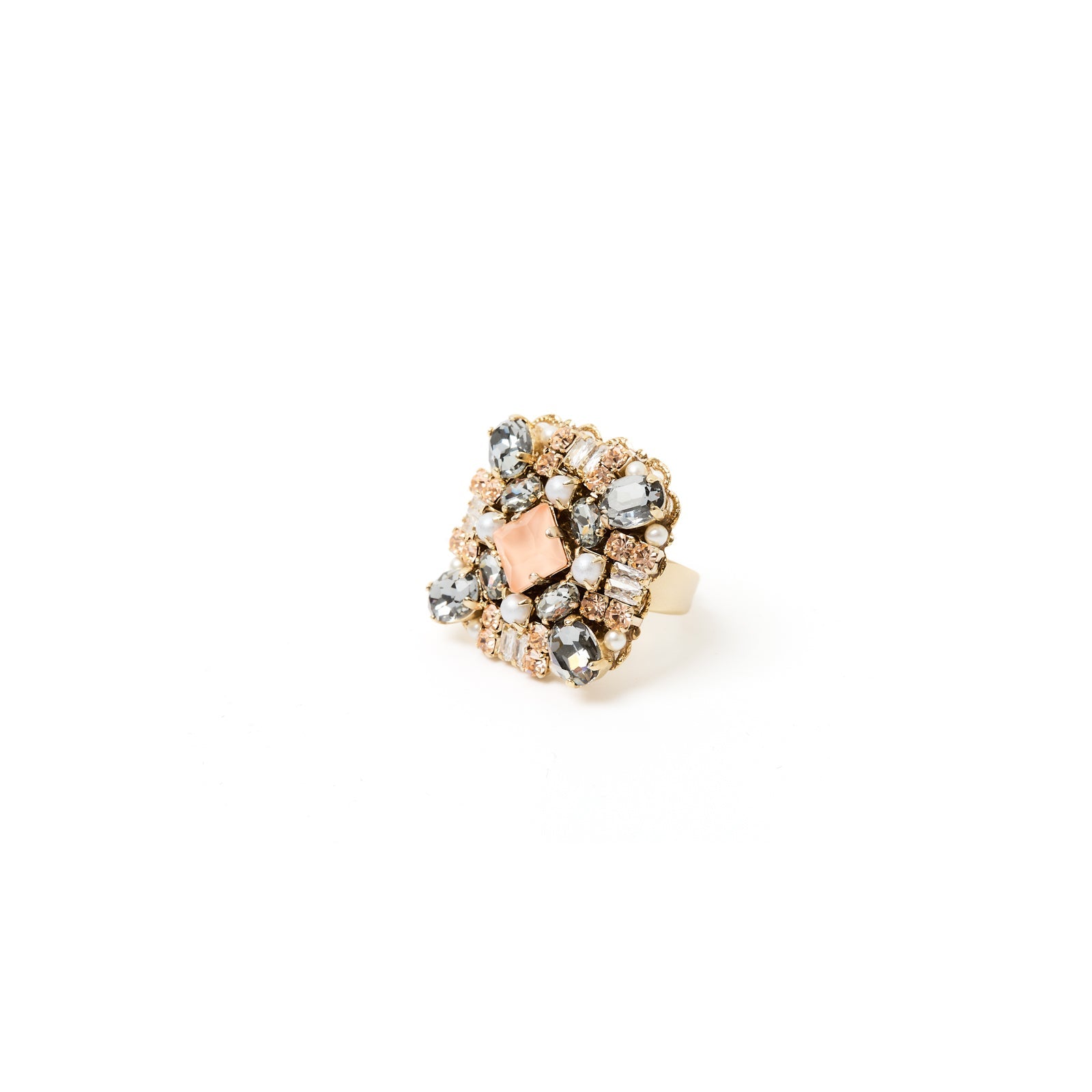 Anello quadrato grande Hera - Multicolor - Sodini Bijoux