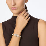 Bracciale elastico perle e foglia Daphne - Oro - Sodini Bijoux