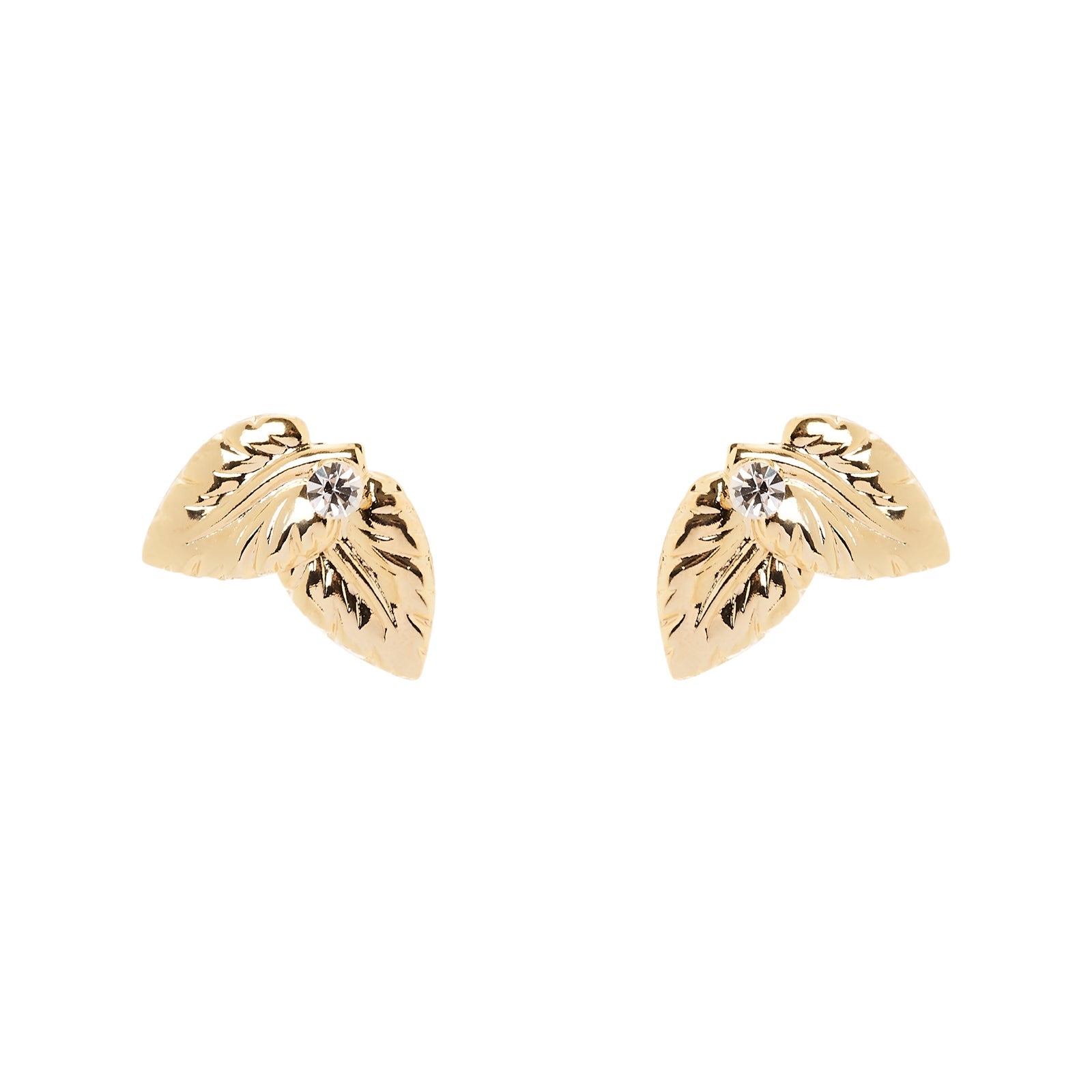 Orecchini due foglie zircone Daphne - Oro - Sodini Bijoux