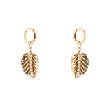 Orecchini cerchietto foglia zirconi Daphne - Oro - Sodini Bijoux