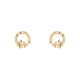 Orecchini cerchio foglia Daphne - Oro - Sodini Bijoux