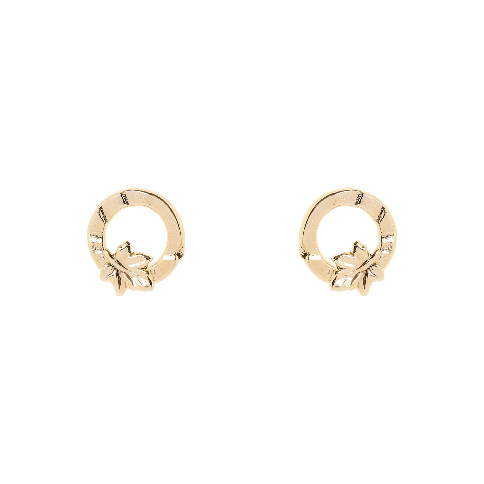Orecchini cerchio foglia Daphne - Oro - Sodini Bijoux