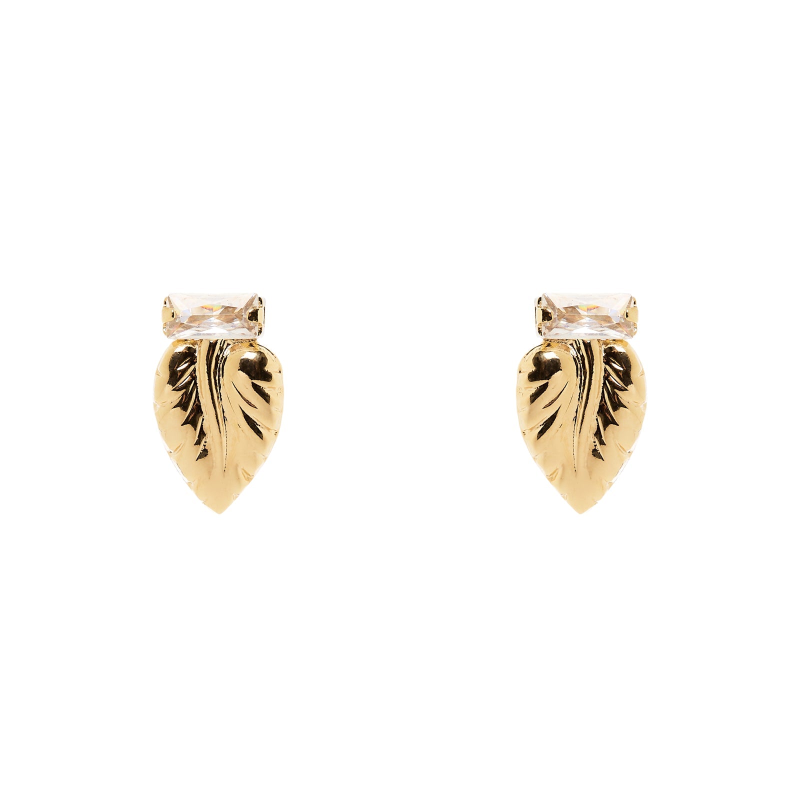 Orecchini baguette foglia Daphne - Oro - Sodini Bijoux