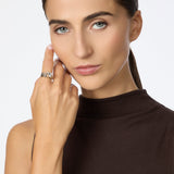Anello foglie e cristallo Daphne - Oro - Sodini Bijoux