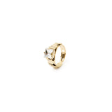 Anello foglie e cristallo Daphne - Oro - Sodini Bijoux