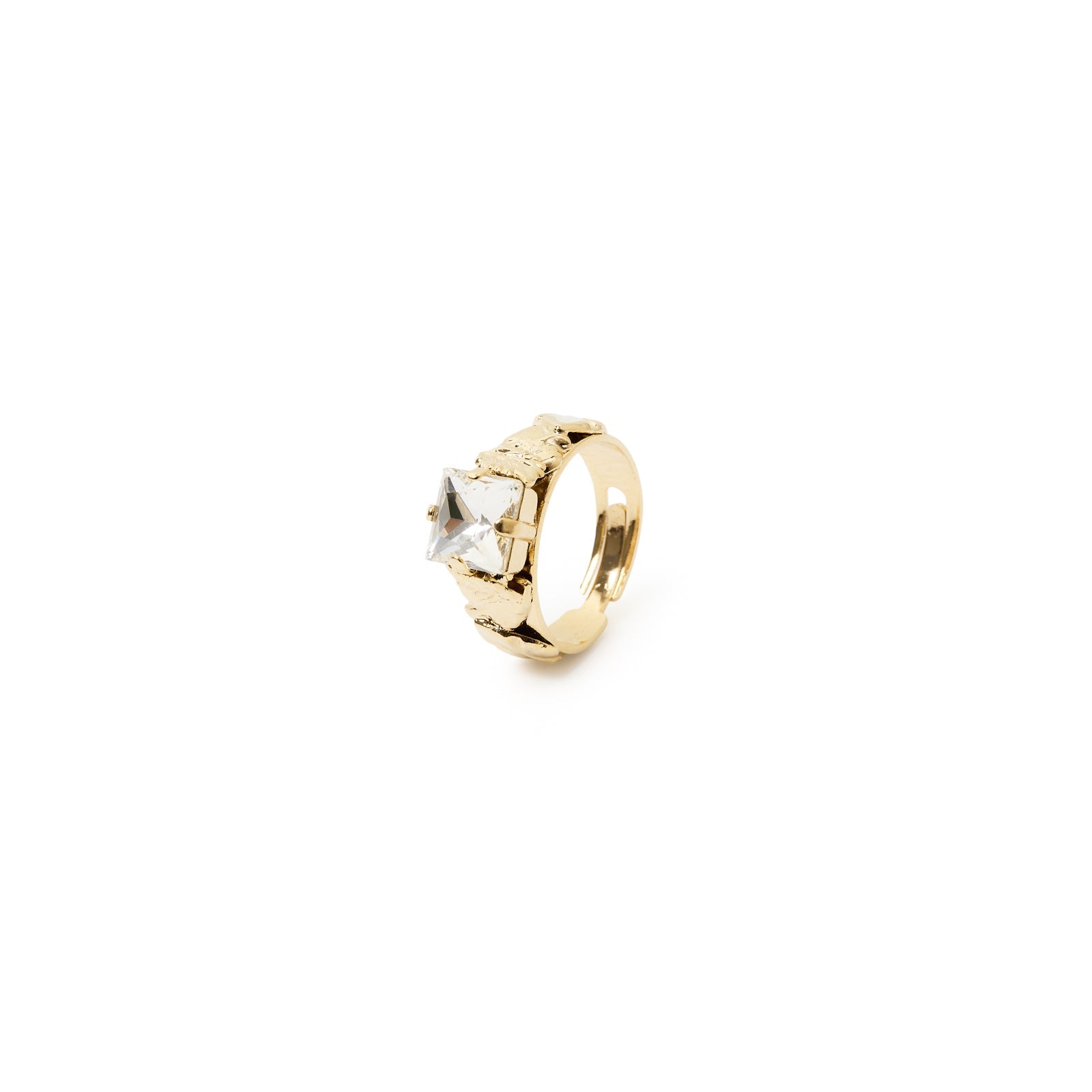 Anello foglie e cristallo Daphne - Oro - Sodini Bijoux
