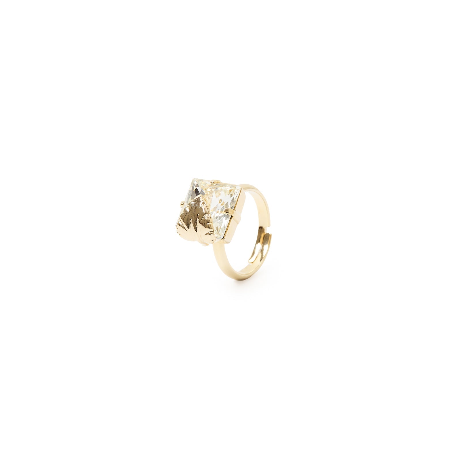 Anello cristallo foglia Daphne - Oro - Sodini Bijoux