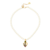 Collana corta perle e cuore Naos - Bianco - Sodini Bijoux