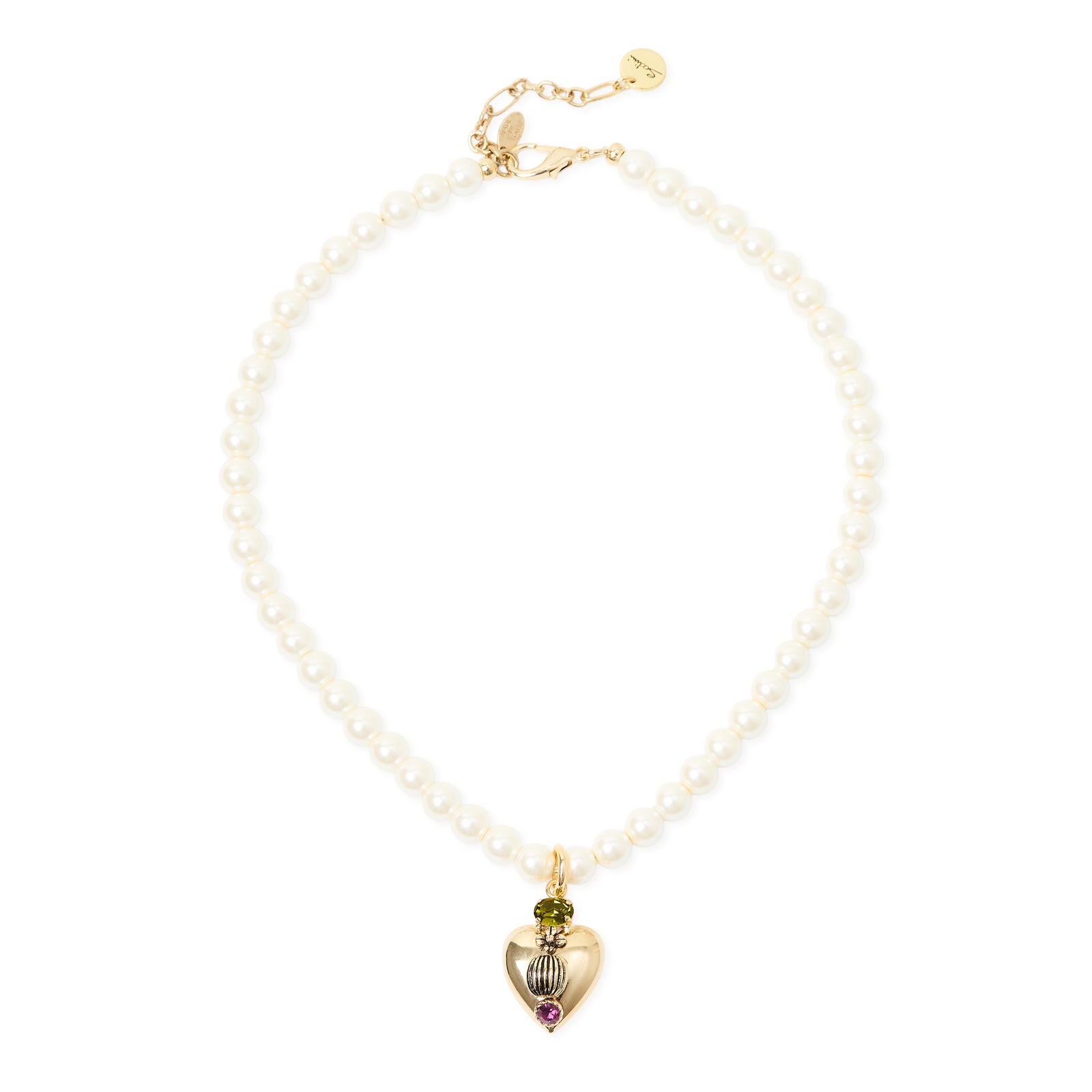 Collana corta perle e cuore Naos - Bianco - Sodini Bijoux