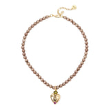 Collana corta sfere e cuore Naos - Grigio - Sodini Bijoux