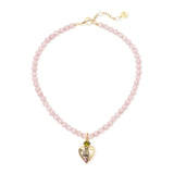 Collana corta sfere e cuore Naos - Rosa - Sodini Bijoux