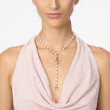 Collana corta Y perle e croci Naos - Bianco - Sodini Bijoux