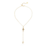 Collana corta Y perle e croci Naos - Bianco - Sodini Bijoux