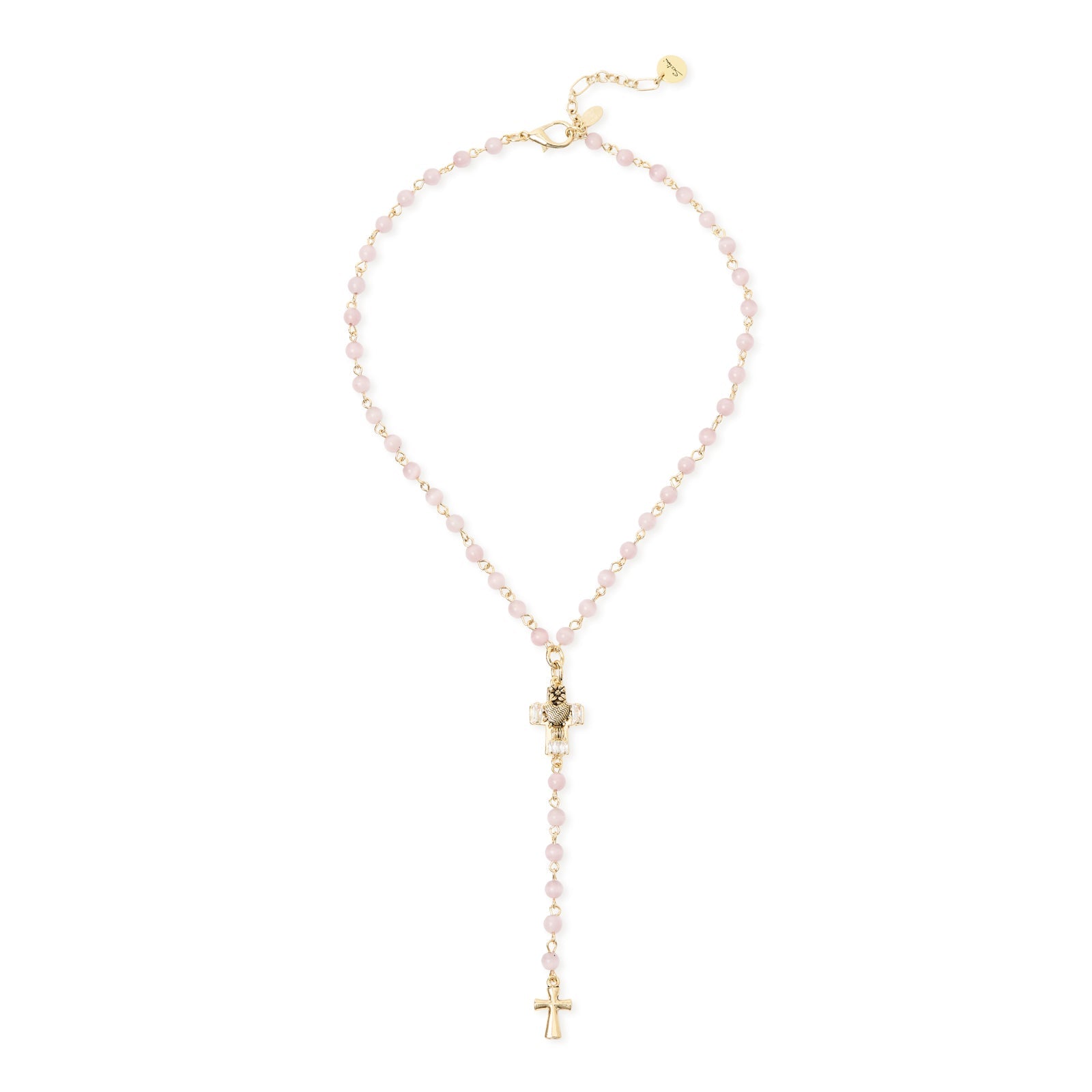 Collana corta Y sfere e croci Naos - Rosa - Sodini Bijoux