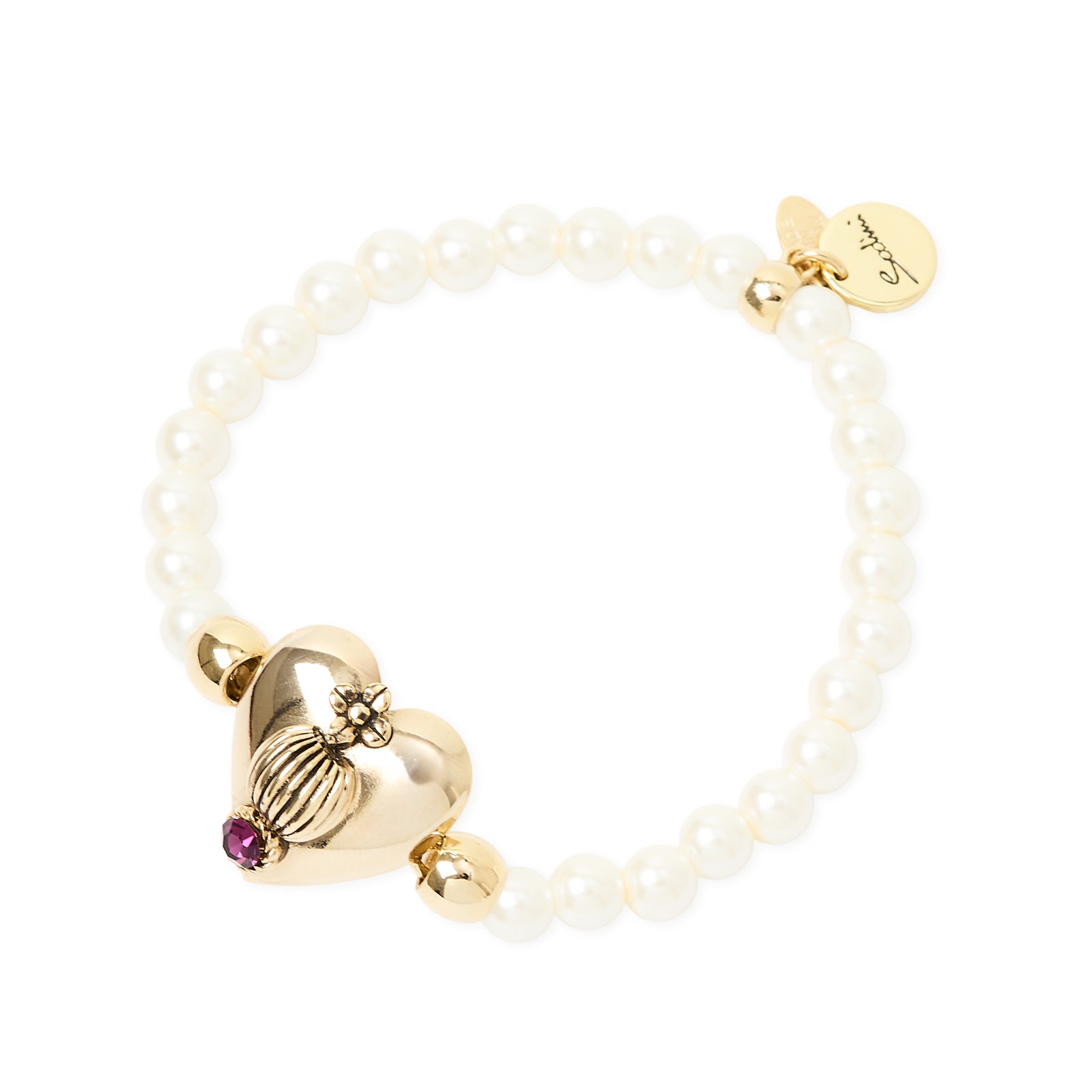 Bracciale elastico perle cuore Naos - Bianco - Sodini Bijoux