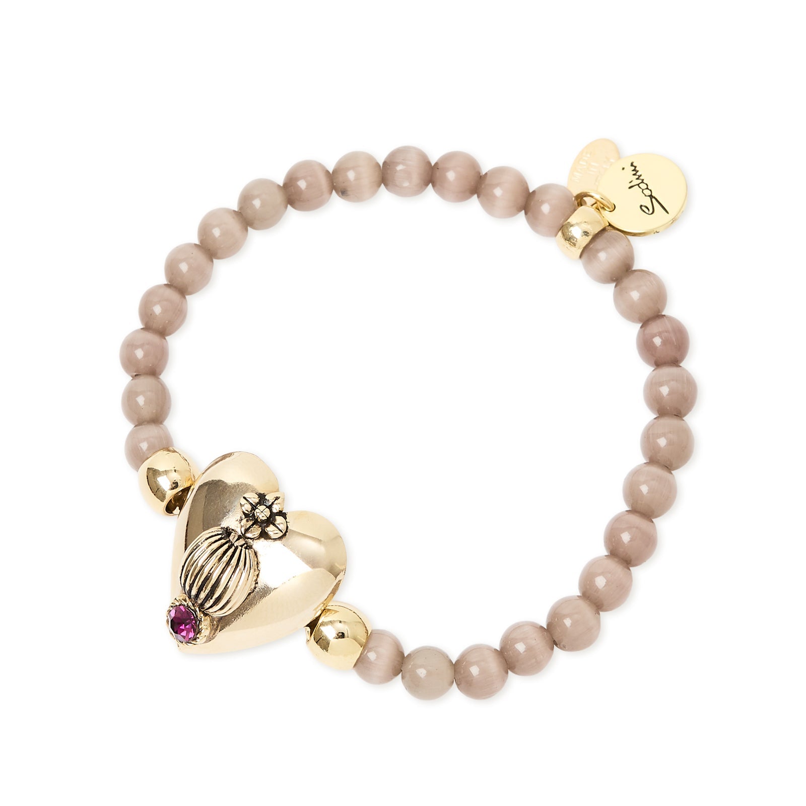 Bracciale elastico sfere cuore Naos - Grigio - Sodini Bijoux