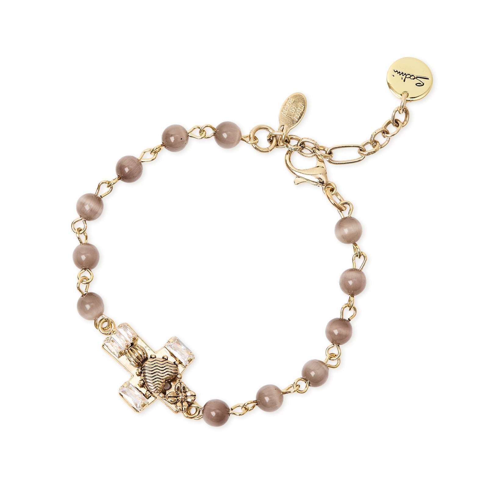 Bracciale sfere incatenate croce Naos - Grigio - Sodini Bijoux
