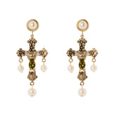 Orecchini croce e perle Naos - Oro - Sodini Bijoux