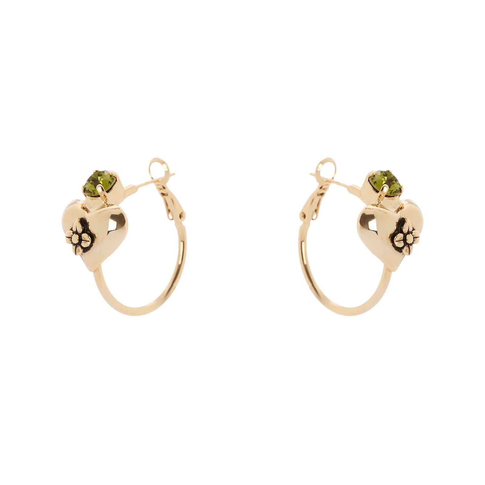Orecchini cerchio cuore cristallo Naos - Oro - Sodini Bijoux