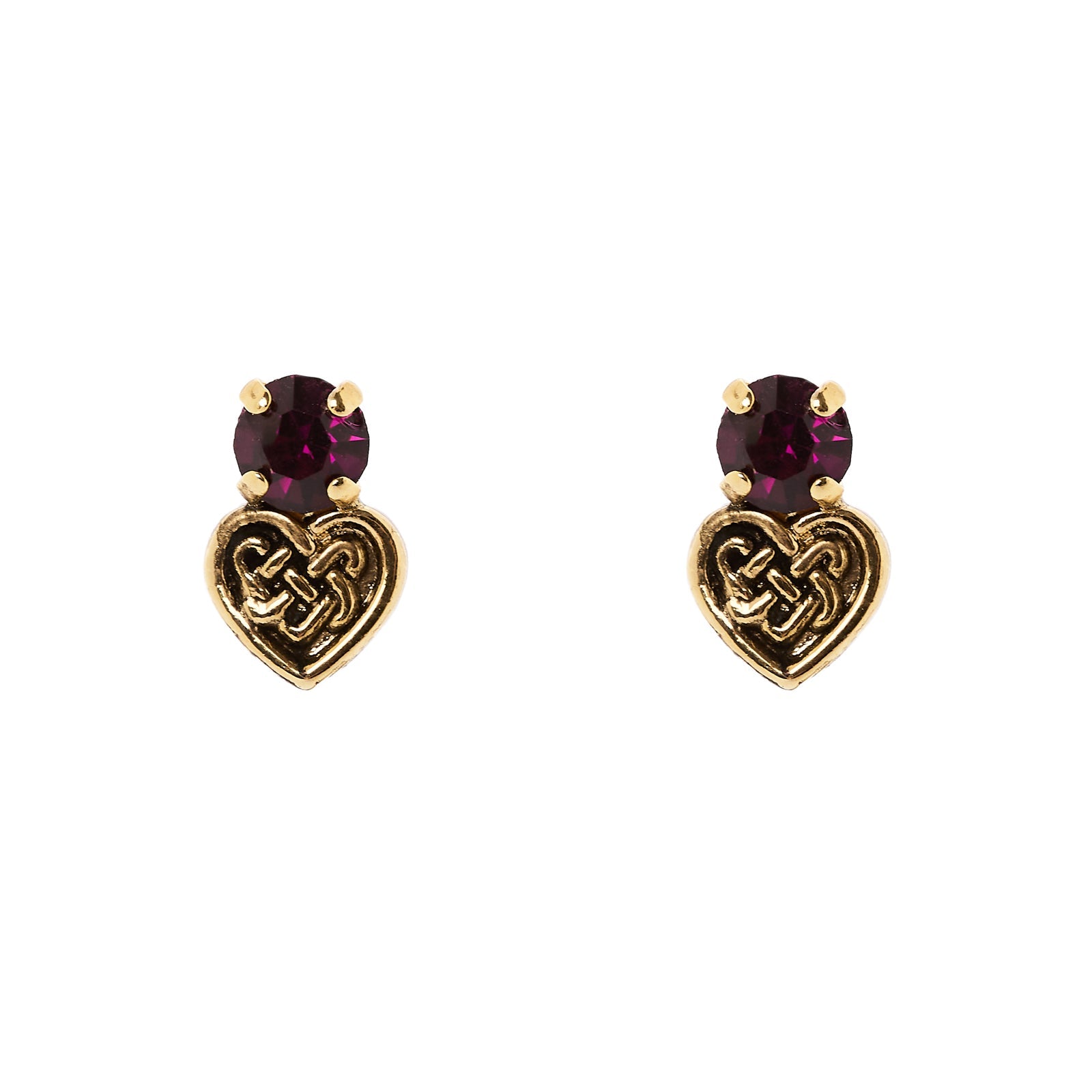 Piccoli orecchini cristallo cuore decorato Naos - Oro - Sodini Bijoux