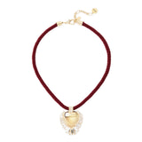 Collana corta cuore cristalli Ember - Rosso - Sodini Bijoux