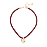 Collana corta cordino cuore Ember - Rosso - Sodini Bijoux