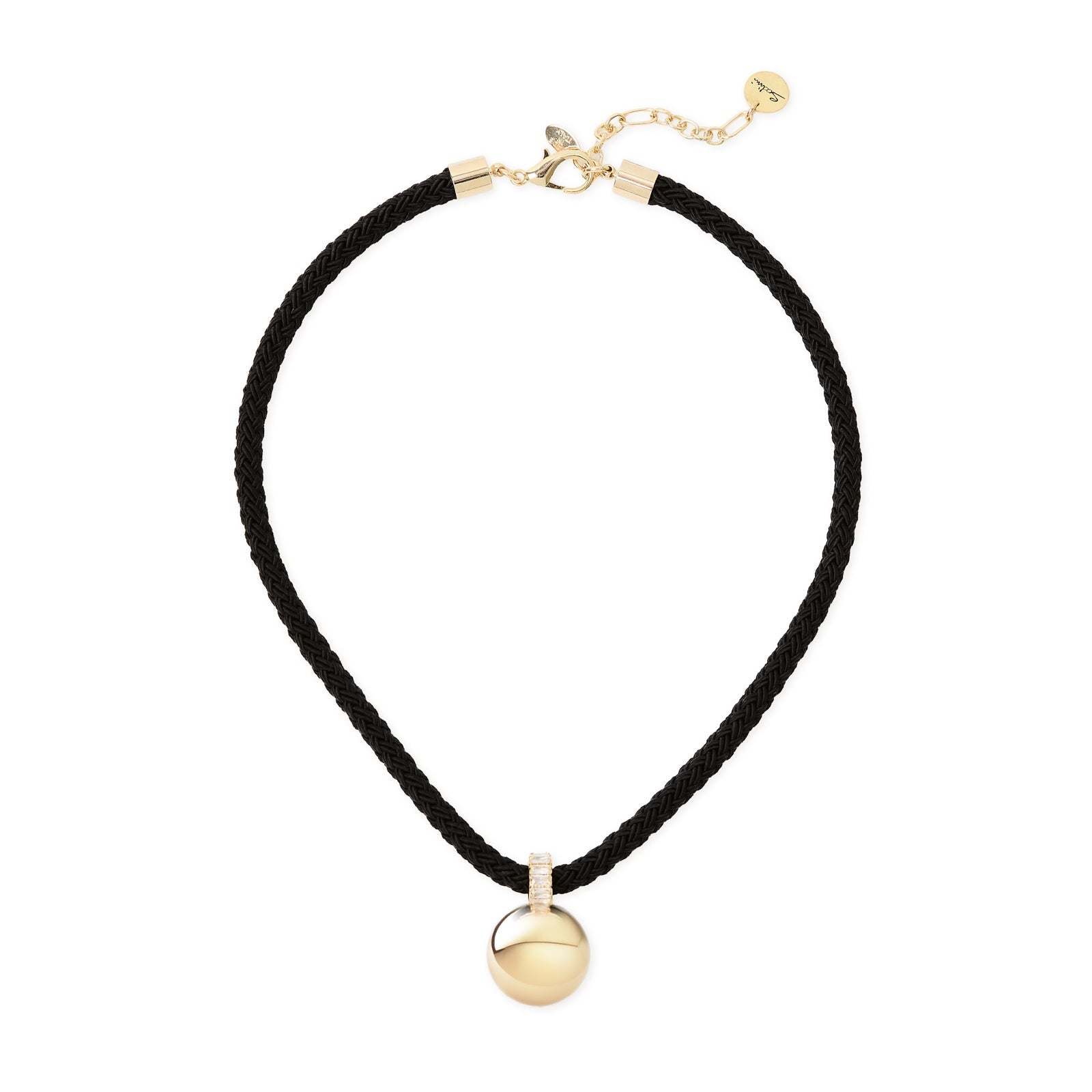 Collana corta cordino sfera Ember - Nero - Sodini Bijoux