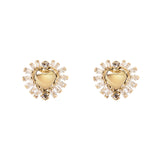 Orecchini piccolo cuore cristalli Ember - Oro - Sodini Bijoux