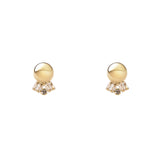 Piccoli orecchini sfera e cristalli Ember - Oro - Sodini Bijoux