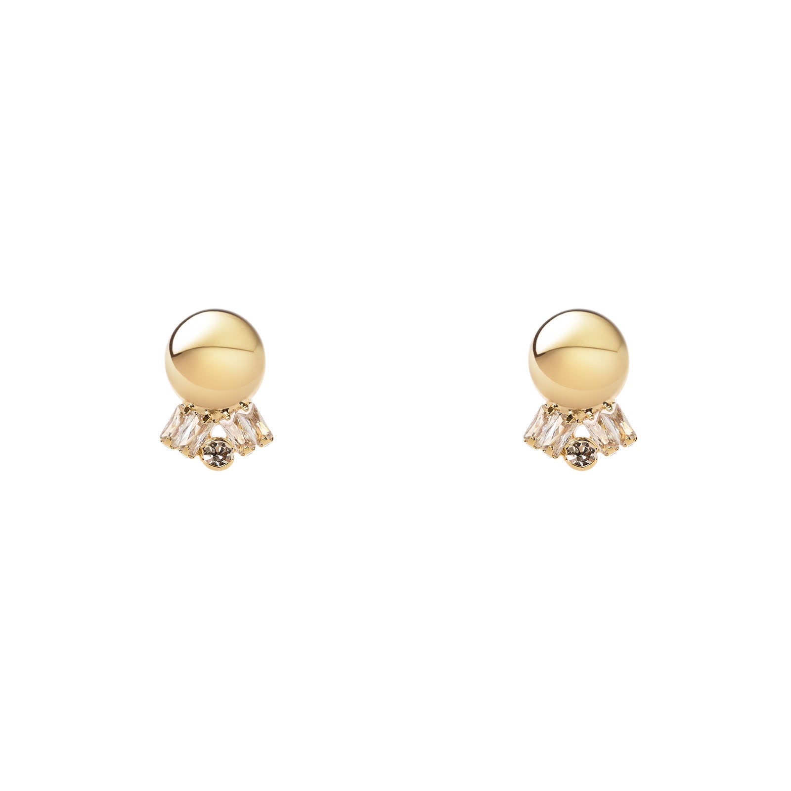 Piccoli orecchini sfera e cristalli Ember - Oro - Sodini Bijoux