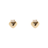 Piccoli orecchini cuore e cristallo Ember - Oro - Sodini Bijoux