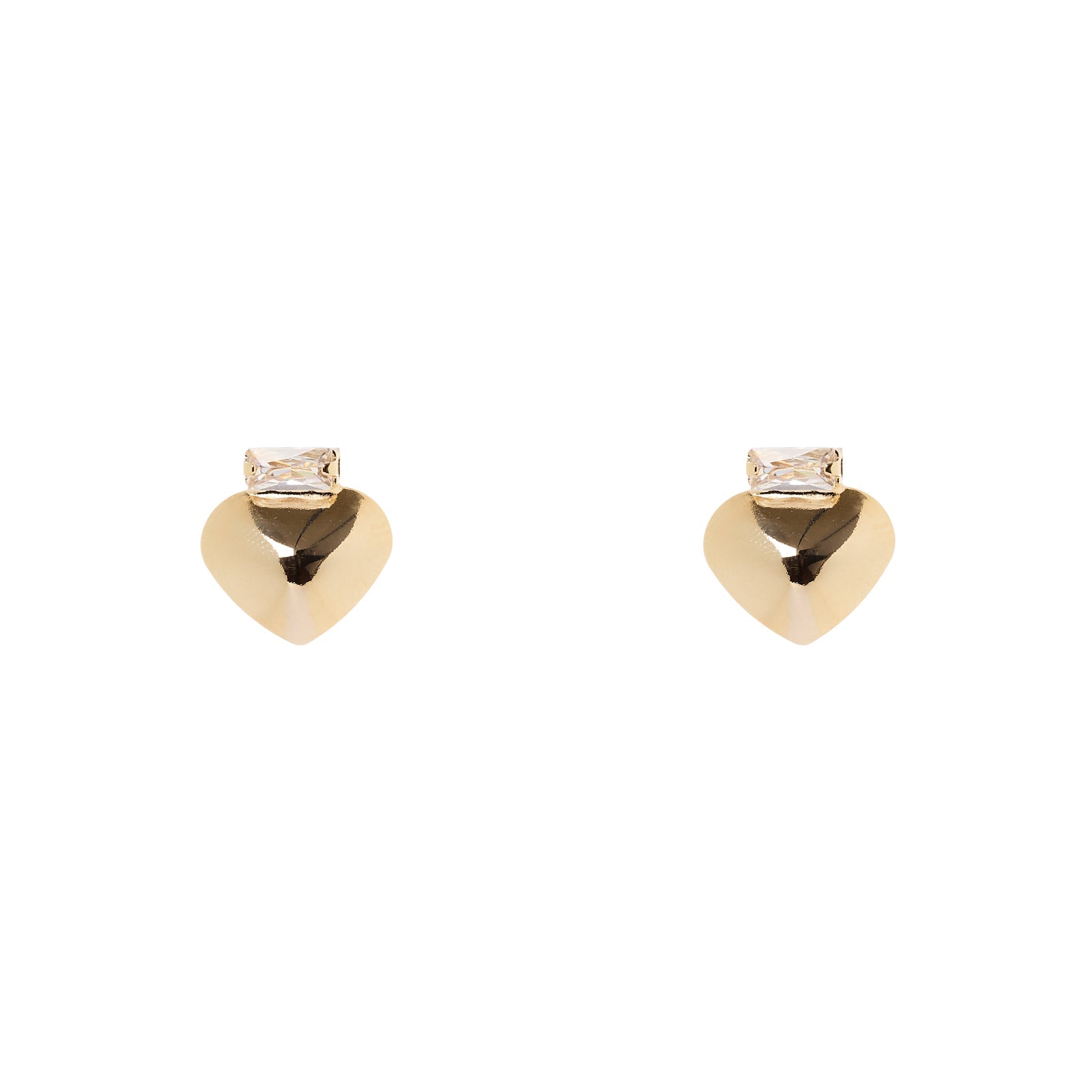 Piccoli orecchini cuore e cristallo Ember - Oro - Sodini Bijoux