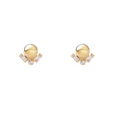 Piccoli orecchini sfera e tre cristalli Ember - Oro - Sodini Bijoux