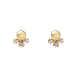 Piccoli orecchini sfera e tre cristalli tondi Ember - Oro - Sodini Bijoux
