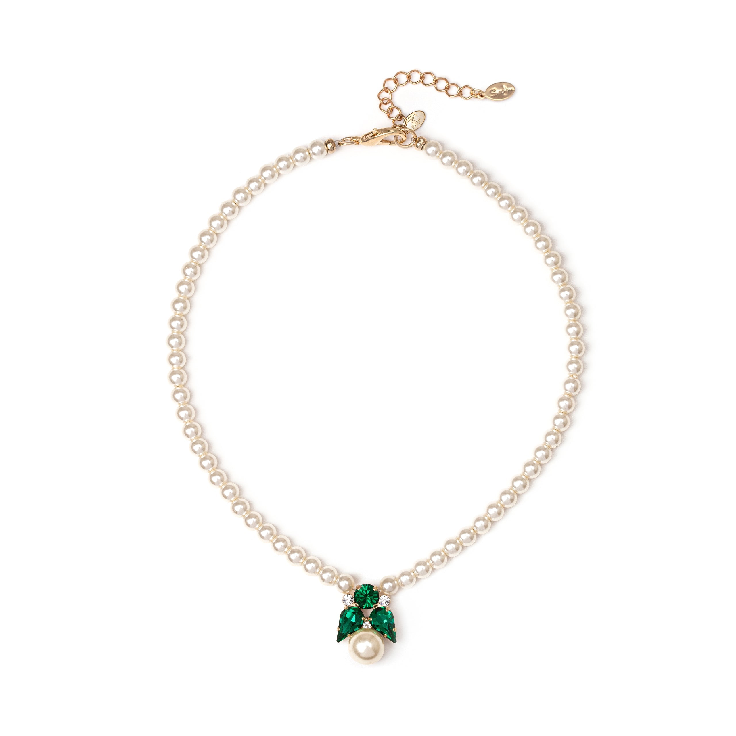 Collana perle con cristalli - Verde - Sodini Bijoux
