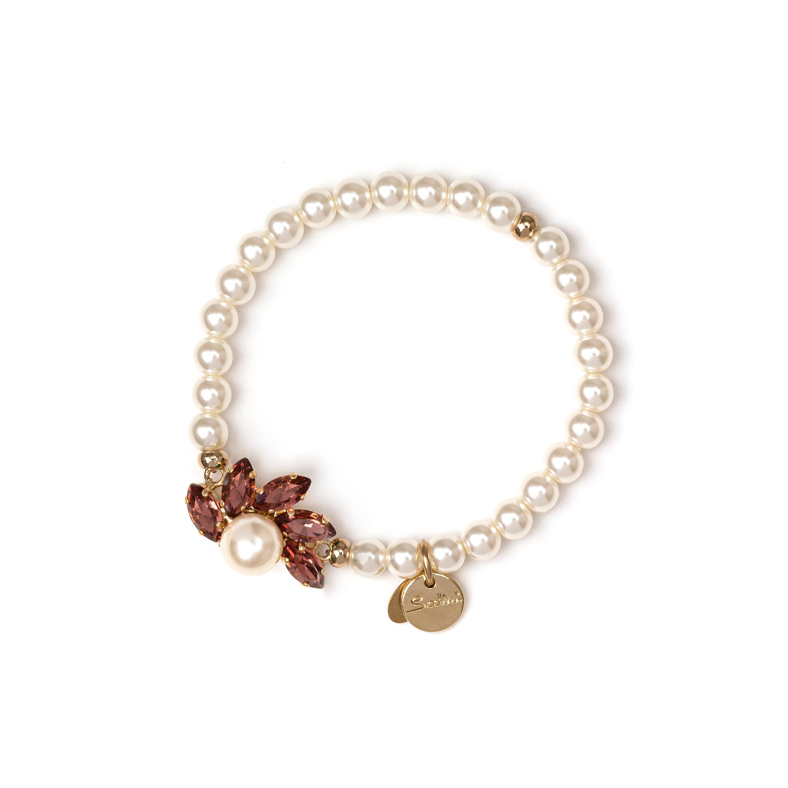 Bracciale perle con charm centrale - Viola - Sodini Bijoux