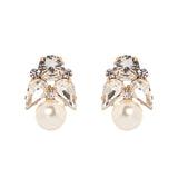 Orecchini con cristalli e perla - Bianco - Sodini Bijoux