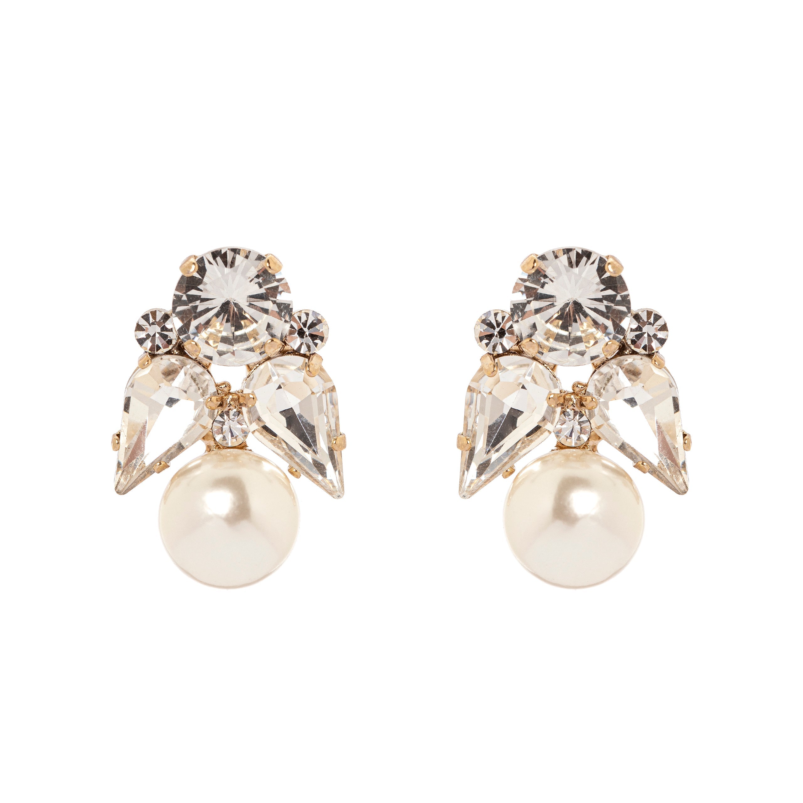 Orecchini con cristalli e perla - Bianco - Sodini Bijoux
