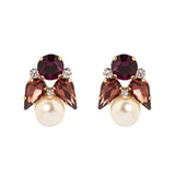 Orecchini con cristalli e perla - Viola - Sodini Bijoux
