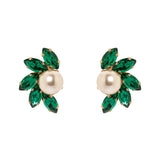 Orecchini con perla centrale e cristalli - Verde - Sodini Bijoux